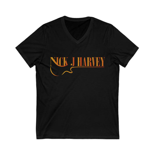 Unisex Jersey Short Sleeve V-Neck Tee - Nick J Harvey Logo