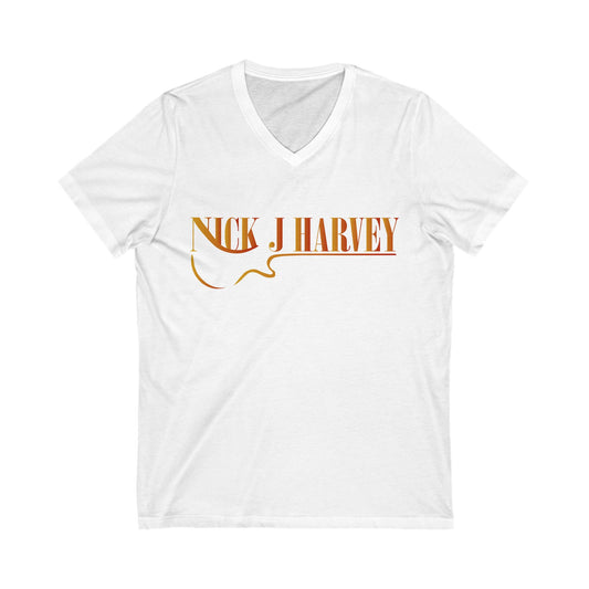 Unisex Jersey Short Sleeve V-Neck Tee - Nick J Harvey Logo