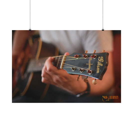Poster - Gibson 1940's LG-2 'Black Rock' Guitar - Matte Finish